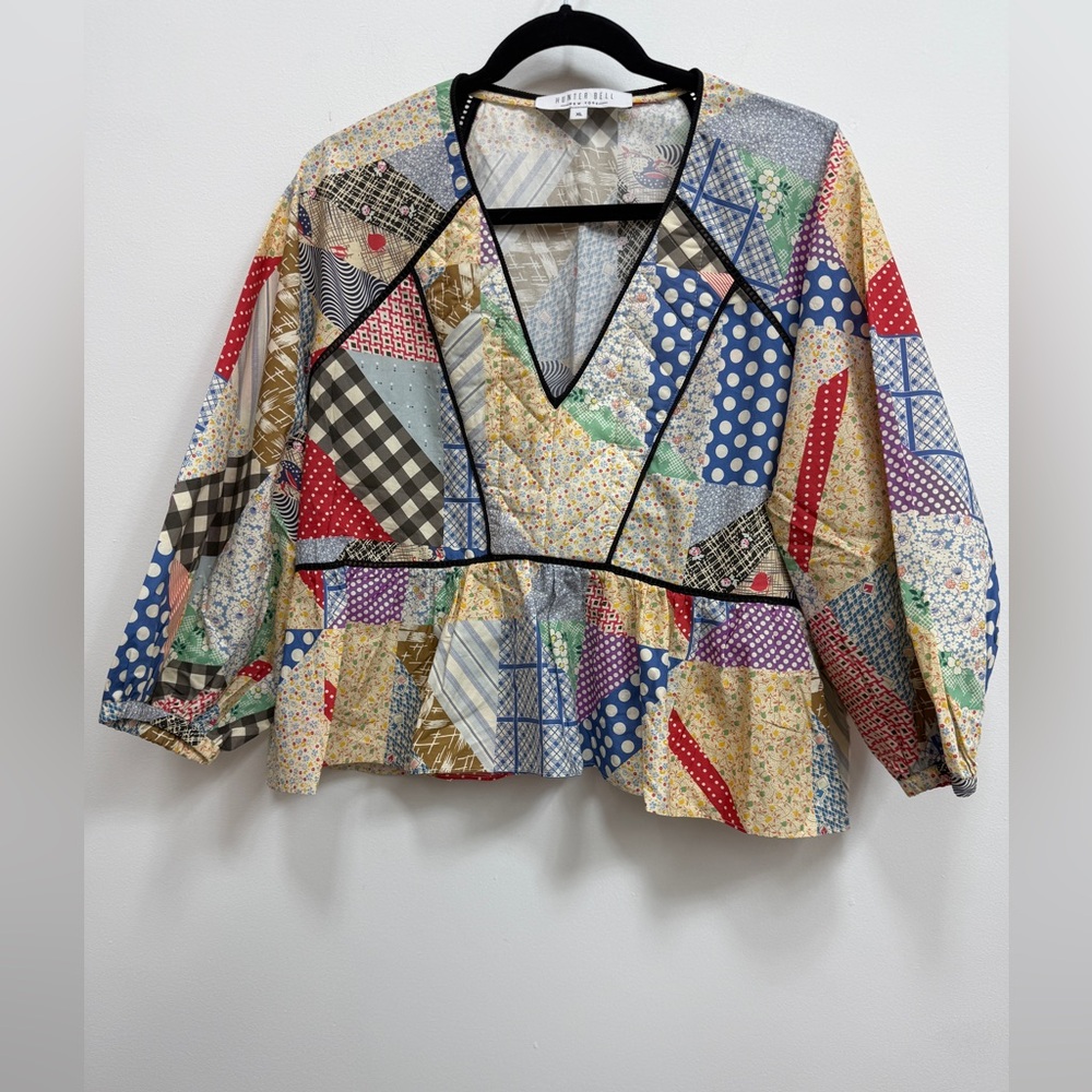 Hunter Bell Multicolor Patchwork Blouse, Nwot, Si… - image 2